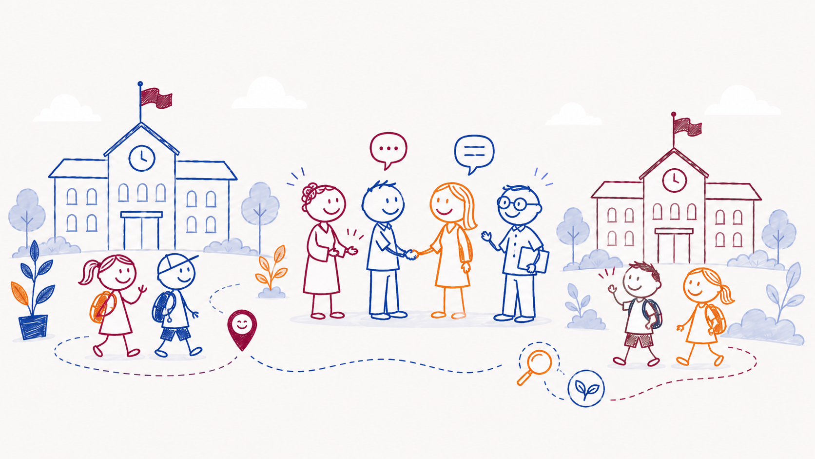 Illustratie van professionals die elkaar inspireren